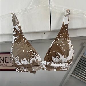 Tommy Bahama Tropical Brown and White Bikini Top